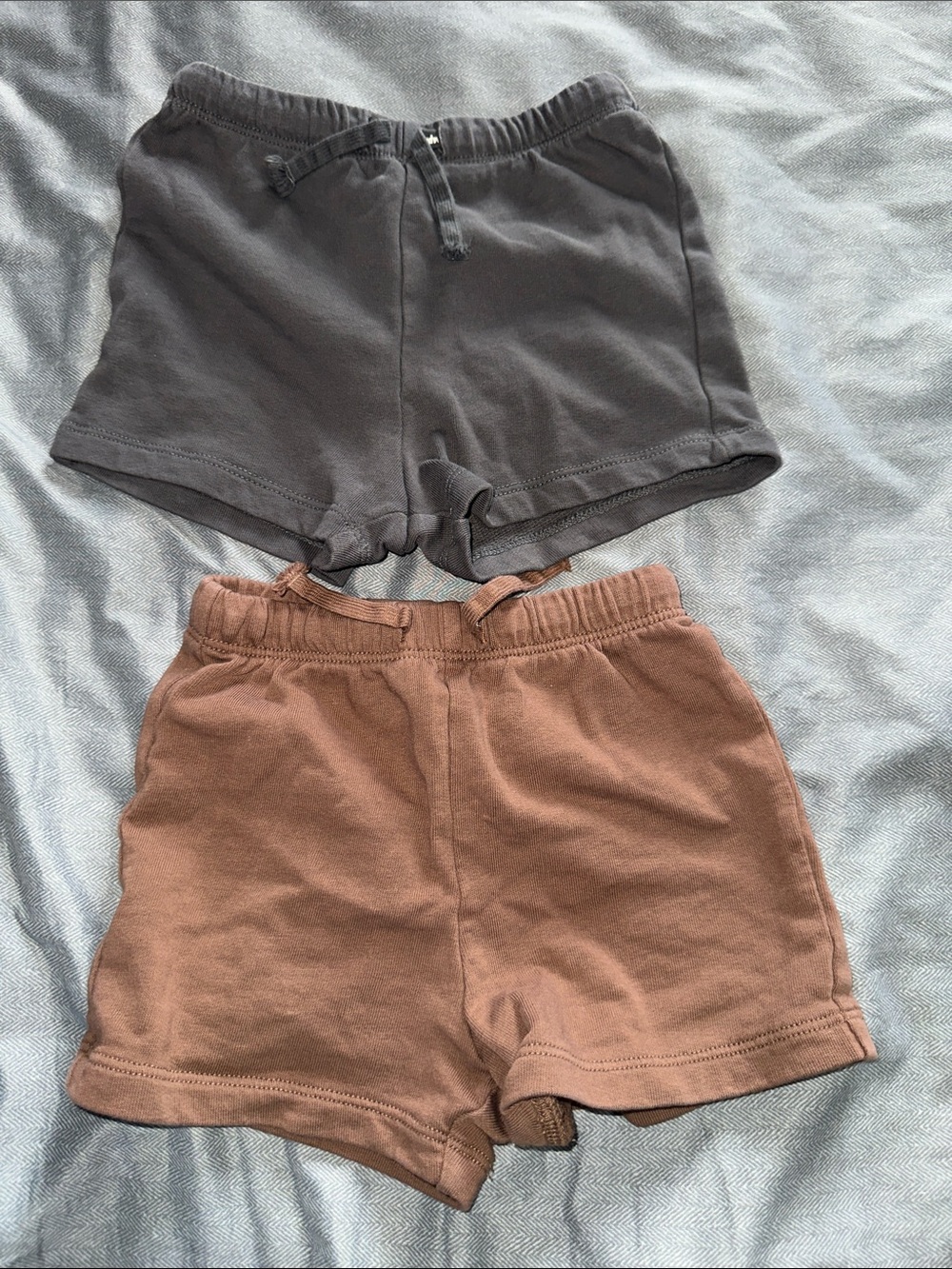 Toddler Cotton Everyday Shorts - Gray and Brown